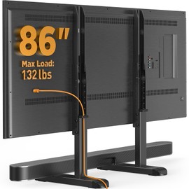 Perlegear TV Stand Steel TV Legs for Most 37–86 Inch Flat or Curved TVs up to 132 lbs, Height Adjustable TV Feet Suitable for Soundbar, Universal Tabletop TV Stand Base Max VESA 800 x 500mm, PGTVS20