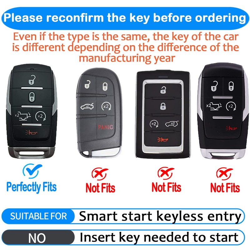 Tukellen for Dodge Key Fob Cover Genuine Leather Key Case
