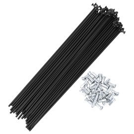 HEROFFIX 36 Set 12G Bicycle Spokes 205mm Bike Wheel Spokes 45 Steel Black