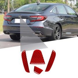 BLAKAYA Compatible with Rear Trunk Insert Cover Trim Carbon Fiber Rear Tailgate Emblem Badge Decoration Sticker for Honda Accord 2018 2019 2020 2021 2022 2023 2024 (4Pcs Red)
