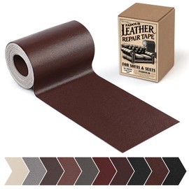 Fadoub Leather Repair Patch, 3 x 60In Self Adhesive Leather Repair Tape Kit for Furniture, Couch, Sofa, Office, Car Seats, Car Interior,Vinyl Repair Kit (Dark Brown-Fine Grain)