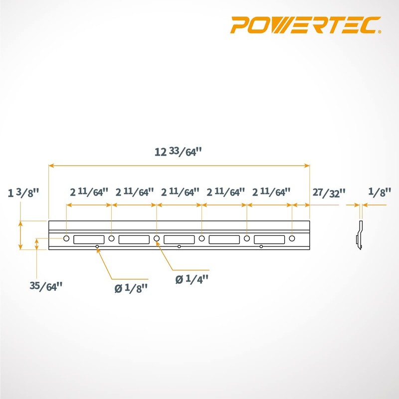 POWERTEC 71382 Planer Knife Lock Plate for 12-1/2" Planer, 2PK