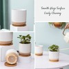 TAMAYKIM 5.25 + 4 Inch Ceramic Plant Pots Set with