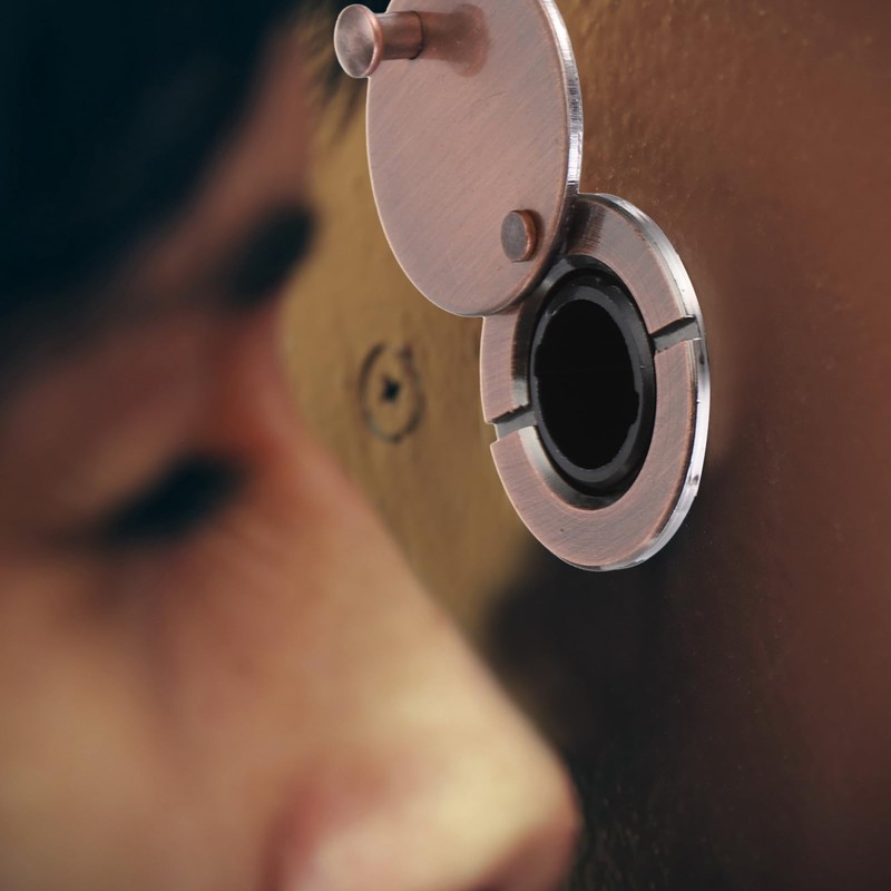 PATIKIL 9/16" Door Viewer Peephole, 2 Pcs Copper Privacy Door