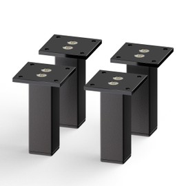 sossai® Exclusive Small Aluminium Furniture Feet E3MF Set of 4 Height: 100 mm Colour: Black