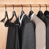 TOPIA HANGER Black Wooden Coat Hanger 6 Pack, Wide Shoulder