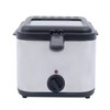 GXFCHYL 2.5 Liter Deep Fryer w/Basket Strainer,Stainless Steel Electric Fryer