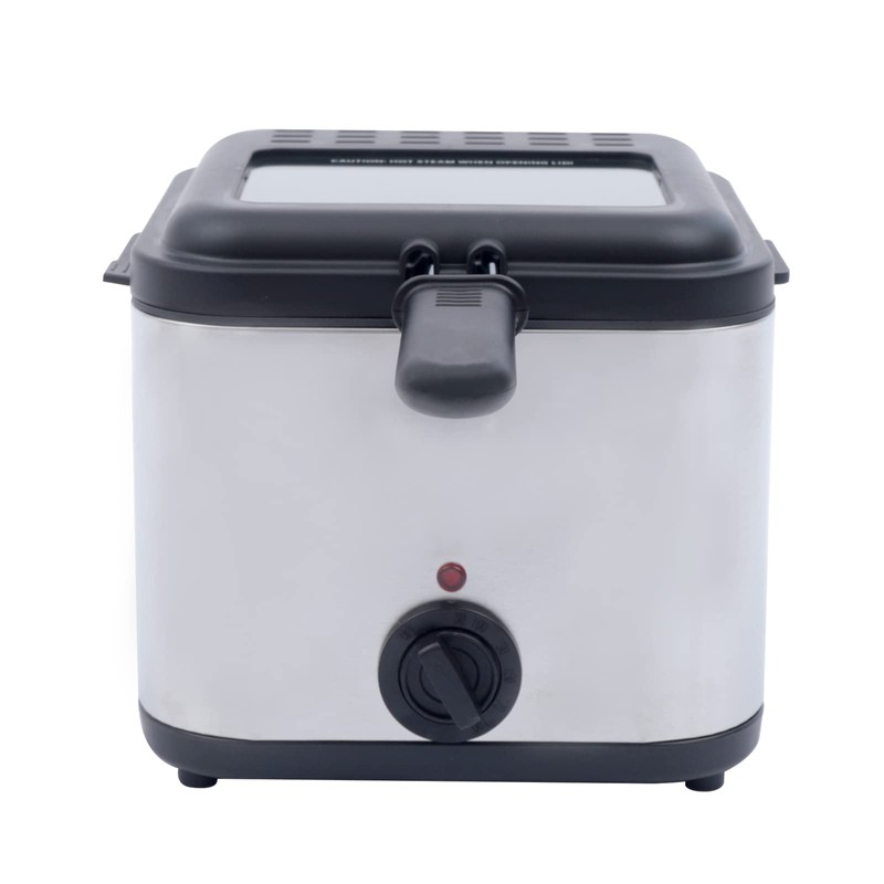 GXFCHYL 2.5 Liter Deep Fryer w/Basket Strainer,Stainless Steel Electric Fryer