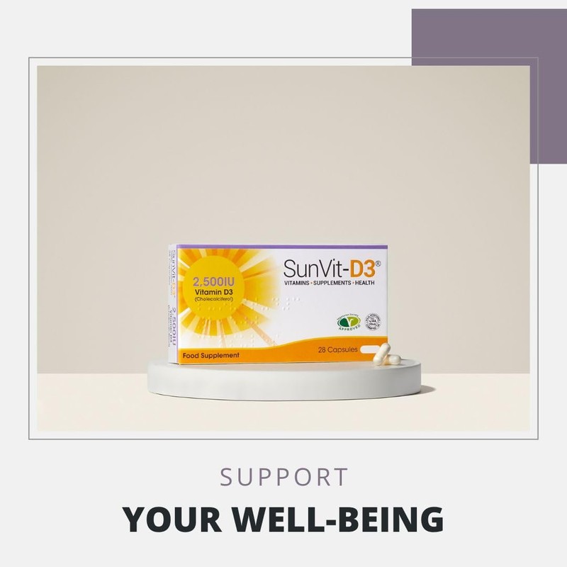 SunVit-D3 High Strength Vitamin D 2500iu Capsules - Cholecalciferol Vitamin