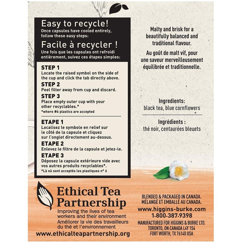 Higgins & Burke Orange Pekoe Tea Real Cup Capsule, Compatible