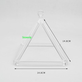 Siceeoly 6 Inch Clear Quartz Crystal Singing Pyramid Healing Musical Instrument For Sound Healing Meditation With Crystal Singing Bowl Striker