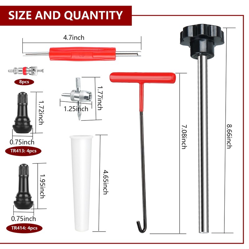 Lettry 22Pcs Quick Change Tire Valve Tool Kit, Tire Valve