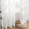 MIULEE Diamond Pattern Embroidered Sheer Curtains with Eyelets for Bedroom