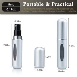 KoMe Premium Perfume Atomizer Set - 3 Pack Luxurious 5ml Self-Filling Fragrance Spray Bottles with Metallic Shell - Leakproof, Portable & Elegant - Ideal for Travel & Purse