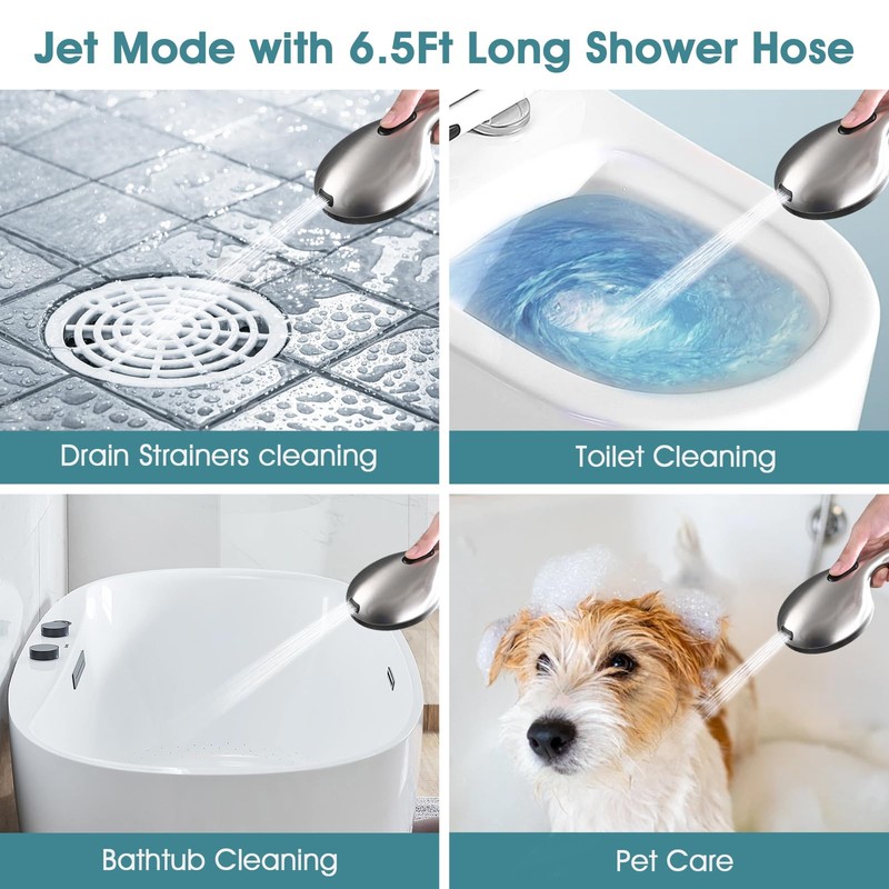 LOCALAND Hand Shower with Slide Bar, High Pressure 10 Setting