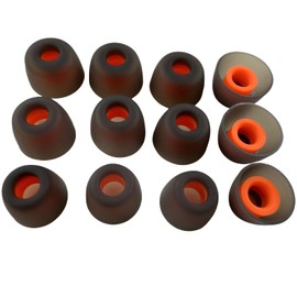 6 Pairs Premium Ear Tips for JBL Tune TWS Earbuds in Ear Tips, Soft Silicone Washable Noise Reducing Secure fit for June 230NC TWS/Tune 125TWS /Tune 130NC TWS Free X, Fit in Case, Buds Tips Black