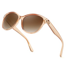 TJUTR Retro Sunglasses Women's Polarised UV Protection Classic Sunglasses for Hiking Travel Driving, A06 Tan Brown
