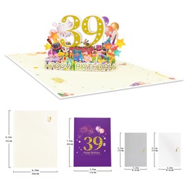 GREETING ART 39th Birthday Cards for Men Women,39th Birthday Decorations, 39th Birthday Gifts for 39 Years Old Her Him Friends Sister,Happy 39th Birthday Card for Husband Wife