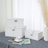 Homepeaz Set of 3 Woven Wicker Storage Basket Box with