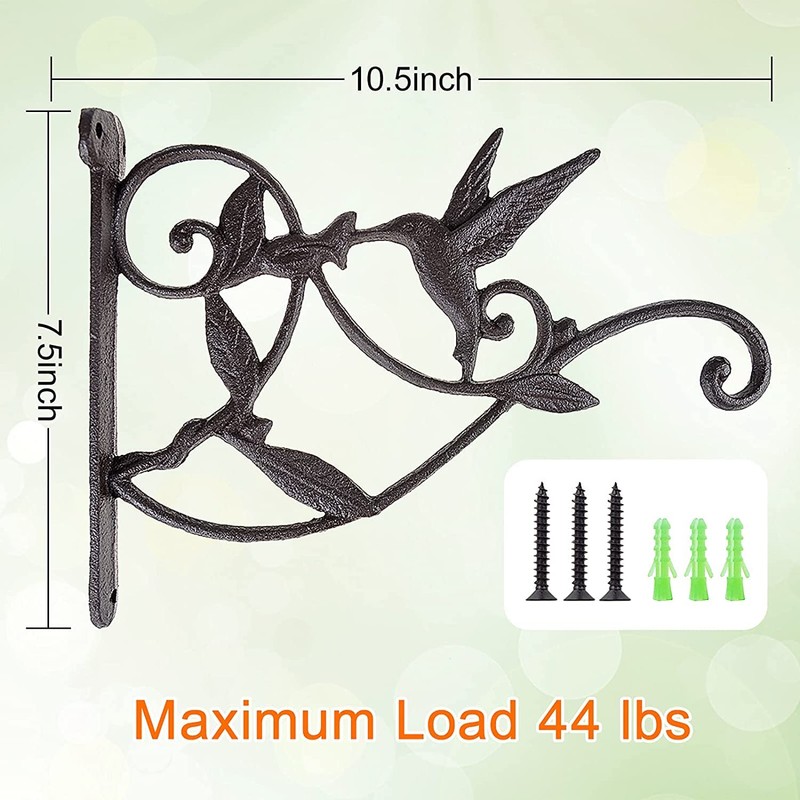 DEWEL Iron Plant Hangers, Outdoor Hanging Baskets for Plants, Decorative
