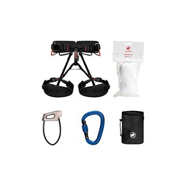 Mammut 4 Slide Climbing Package | Climbing Set, with Climbing Harness, Carabiner, Safety Device, Chalk Bag and Chalk Balls, Equipment for Climbing, Fall Protection, XS-M