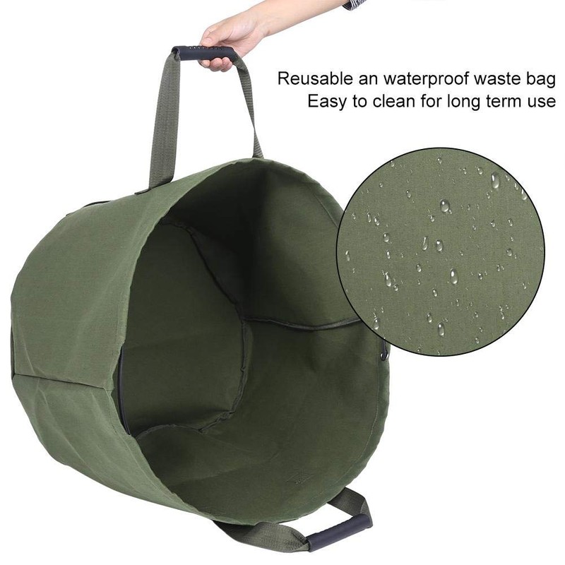 Yosooo Portable Waterproof Reusable Canvas Garden Lawn Leaf Trash Waste