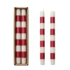 Creative Co-Op 10' H Unscented Taper Candles w/Stripes in Box,