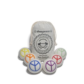 SHEEPEACE - Easy to find - Wool Dryer Balls - Reusable Fabric Softener Ball - Reduces Drying Time & Static Cling for Fluffy Laundry - Great Alternative to Traditional Fabric Softeners - 6 Count