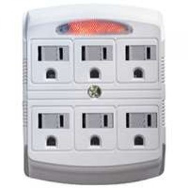 Powerzone OR801105 Grounded Outlet Tap, 125 V, 15 A, 6 Outlet, White