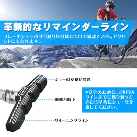 Bicycle Brake Shoes, V-Type, Brake Pads, All Weather, V Brake, Silencing, Durable, For Mountain or Road Bikes, 2.8 inches (70 mm), Left and Right Separation Design, Includes Hex Wrench (B- Upgraded Version - Black (4 Pieces))