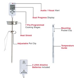 CDN DTC450 Digital Candy/Deep Fry/Pre-Programmed & Programmable Thermometer, White, 10.4"