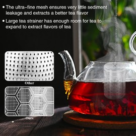 2 Pack Large Tea Strainers for Loose Tea, Tea Infusers for loose Tea Fine Mesh Stainless Tea Strainer Loose Leaf Tea Steeper for Black Tea, Spices and Seasonings