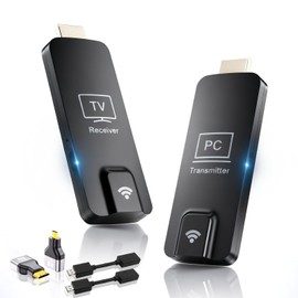 ORIVISION Phone/Tablet Wireless Mirroring-HDMI Transmitter and Receiver 328FT/100M, 5.8G/2.4G Display Adapter Dongle for PC/Laptop/Phone/Tablet to TV/Projector, 4K Input 1080P Output USB HDMI Extender