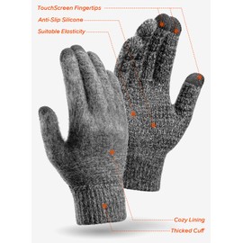 Trendoux Soft Thermal Touchscreen Gloves for Men and Women - Warm Lining - Elasticated Cuffs - Comfortable Material - xl