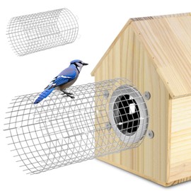 Ansonation 2 Pcs Bluebird House Predator Guards,Bird Nest Blocker Stainless Bird House Entrance Protector Snake Guard for Eastern Bluebird Homes and Their Chicks Safe (Round)