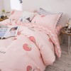 Michorinee Pink Strawberry Girls Bedding Set Single Bed Fruit Print