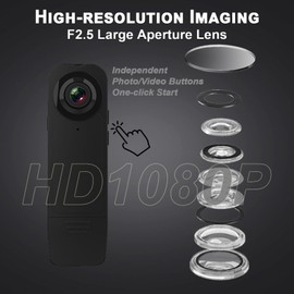 Ahheyie 1080P Body Camera with 64GB Memory Card, Night Vision Camcorder 4-6 HR Battery Life Wearable BodyCam for Indoor/Outdoor