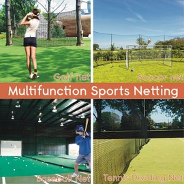 Parslue Golf Practice Net,10X15ft Heavy Duty Nylon Golf Hitting Net,Golf Net Outdoor Indoor with Wire Hanging Kit,Golf Nets for Backyard Driving，Golf,Baseball, Hockey, Soccer