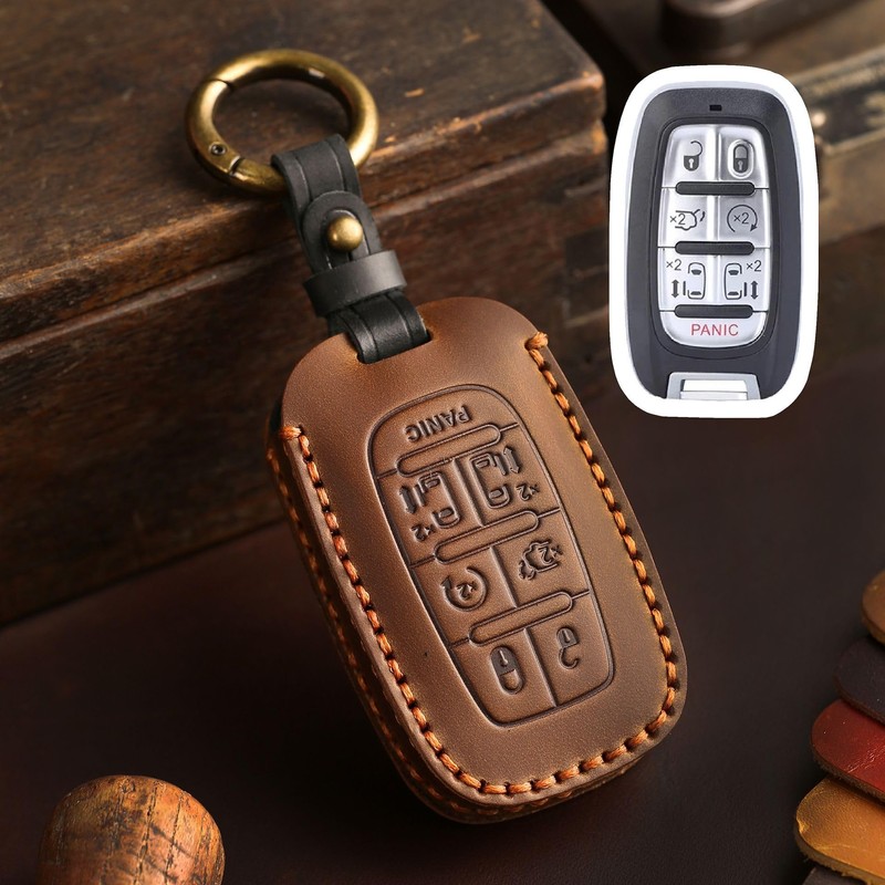 TECART Leather Smart Key Fob Case Cover Protector with Leather