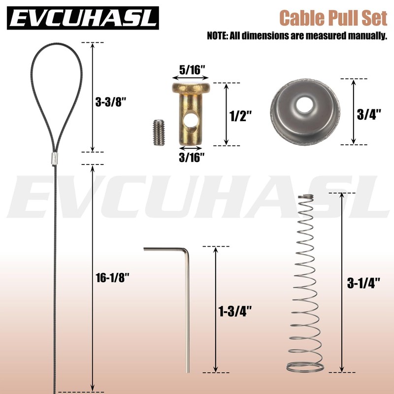 2 Pcs Gate Latch Cable Pull, Stainless Steel Spring Loaded
