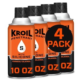 Kroil Penetrating Oil with Silicone (Aerosol Spray-10oz Can-Case of 4) | Penetrant for Rusted Bolts, Metal | Lubricant for Hinges, Chains, Moving Parts (AZSK102C4)