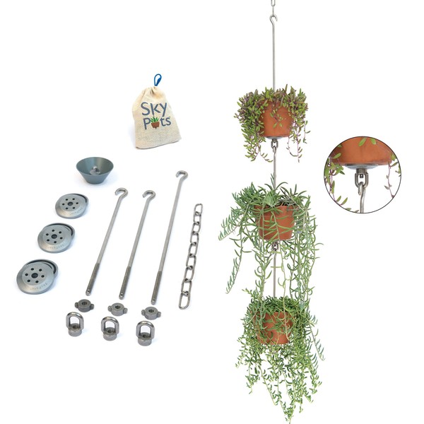 SkyPots — Three Pack, Pot Hanger Kits + Accessories -