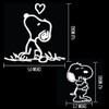 Snoopy Car Decal Set, White Vinyl Stickers, 5.0 x 4.8