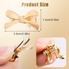 10pcs Gold Bow Small Hair Clips, Elegant Metal Bow Hairpins