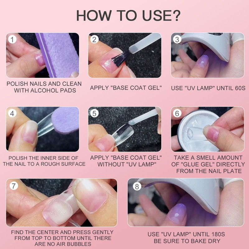 Biutee Solid Nail Tips Gel Nail Art Gel Nail Glue