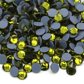 Hotfix Rhinestones Flatback Glass Rhinestone 6000PCS SS6 1.9-2.0MM Round Gems for Nails Art Glitter Crystals Stone DIY Bags Clothes Shoes (Olive Green)