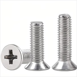 #8-32x1/2 UNC Phillips Flat Countersunk Head Machine Screws, 304 Stainless Steel 18-8, Full Thread, Coarse Thread,Pack of 50