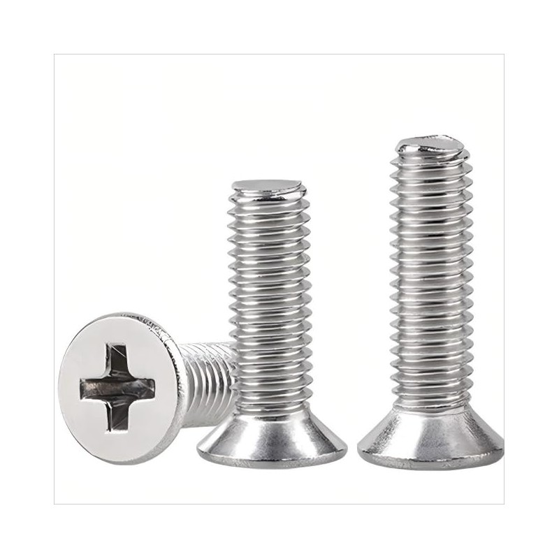 #8-32x1/2 UNC Phillips Flat Countersunk Head Machine Screws, 304 Stainless