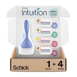 Schick Intuition Afeitadoras para Mujeres con 1 Afeitadora Pure Nourishment y 4 Recambios: Pure Nourishment, Renewing Moisture, Sensitive Skin y Advanced Moisture