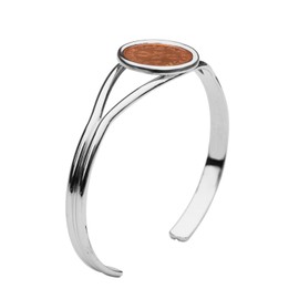 1974 Finland 5 Pennia BU Uncirculated Coin Silver Plated Cuff Bangle Bracelet NEW - Four joined loops form design (Saint Hannes cross)